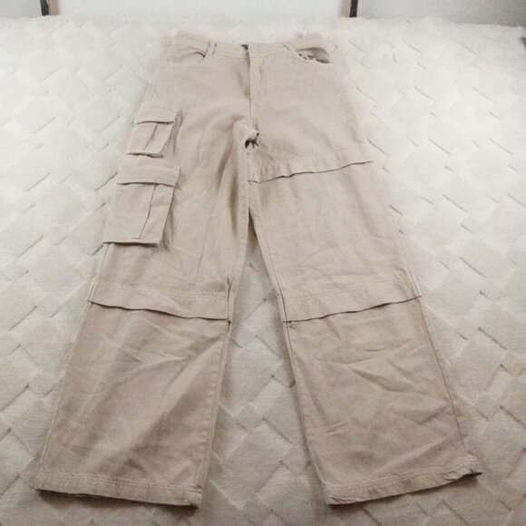 Zara Cargo Baggy Wide Leg Jean Womens Medium High Waisted Streetwear Y2K - Picture 1 of 12